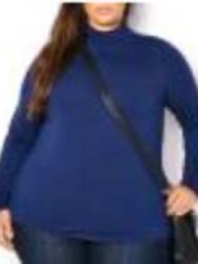 TURTLENECK, RELAXED FIT, TRUE NAVY SZ 4X, RAYON SPANDEX, LONG SLEEVES WITH SHEAR